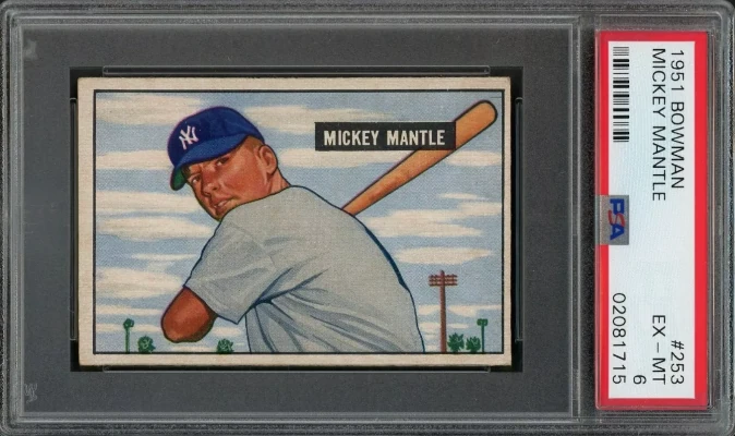 Mickey Mantle 1951 Bowman PSA 6